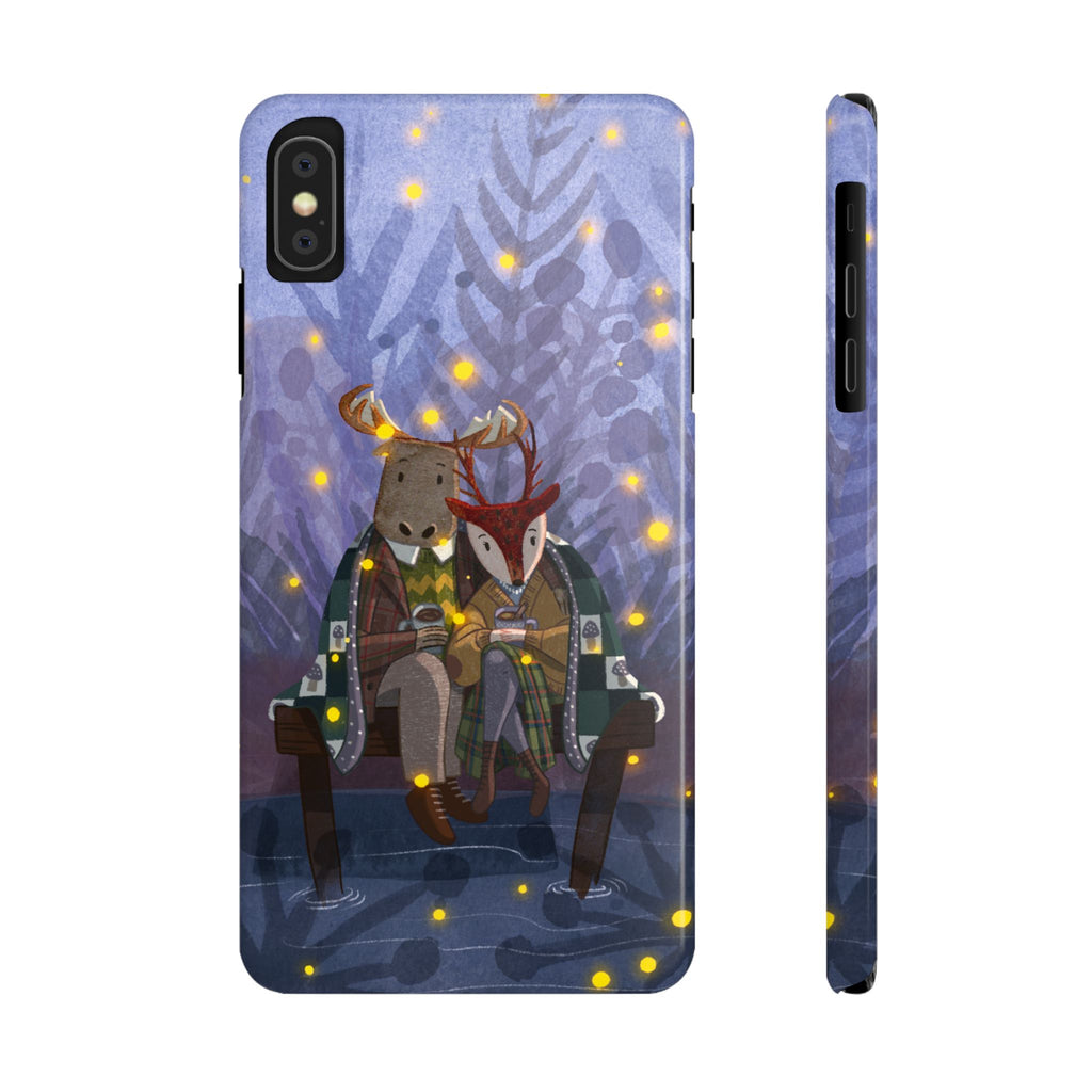 Whimsical Animal Love Slim Phone Cases, Cute Holiday Gifts, Cozy Home Decor, Nature Lover Accessories, Couples Gifts