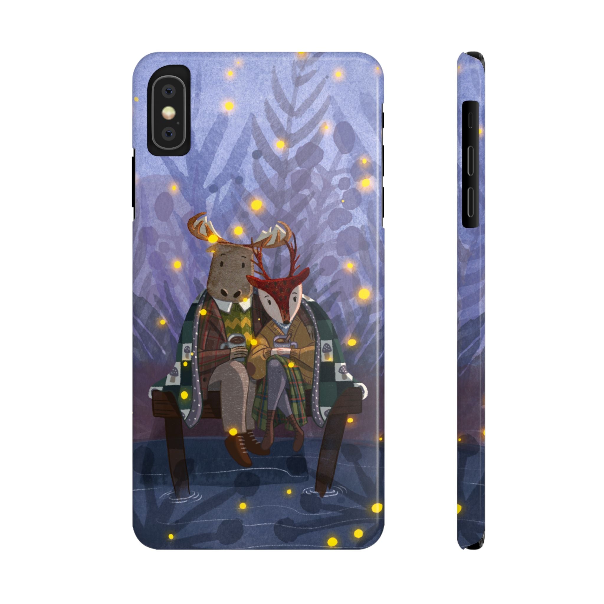 Whimsical Animal Love Slim Phone Cases, Cute Holiday Gifts, Cozy Home Decor, Nature Lover Accessories, Couples Gifts