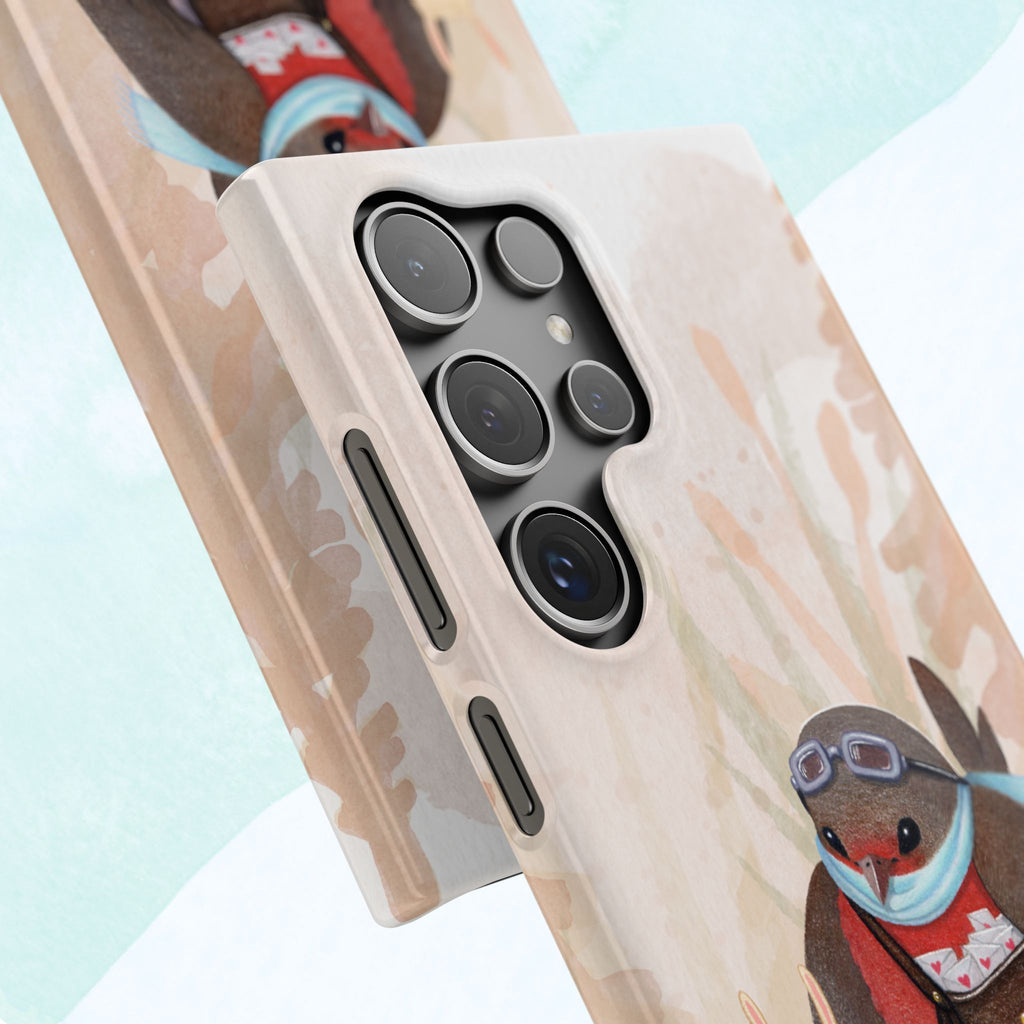 Whimsical Animal Snap Cases, Cute Phone Case, Handmade Bird and Bunny Design, Gift for Animal Lovers, Unique Smartphone Cover