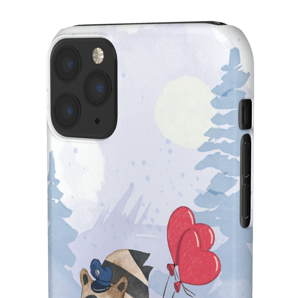 Whimsical Animal Snap Case with Love Balloons, Cute Phone Case, Valentine's Day Gift, Animal Lover Accessory, Creative Phone Cover