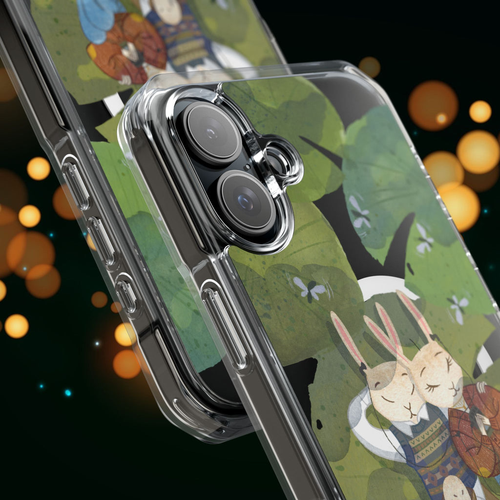 Cute Animal Lovers Phone Case, Magnetic Clear Impact Cases for Nature Enthusiasts, Eco-Friendly Gift, Cute Bunny Design, Unique Phone Cover