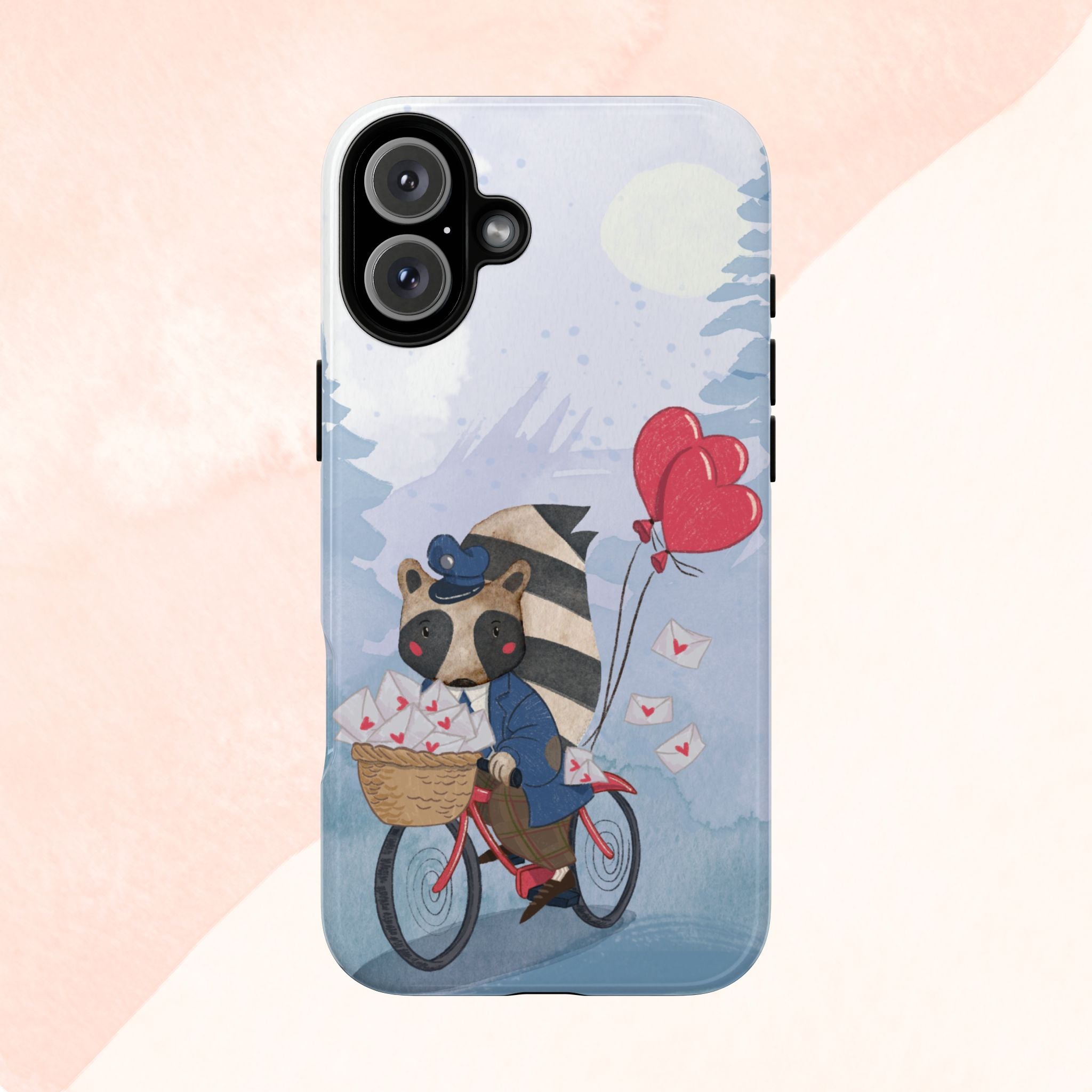 Cute Raccoon Phone Case, Tough Case for Animal Lovers, Valentine's Day Gift, Whimsical Phone Accessory, Gifts for Kids