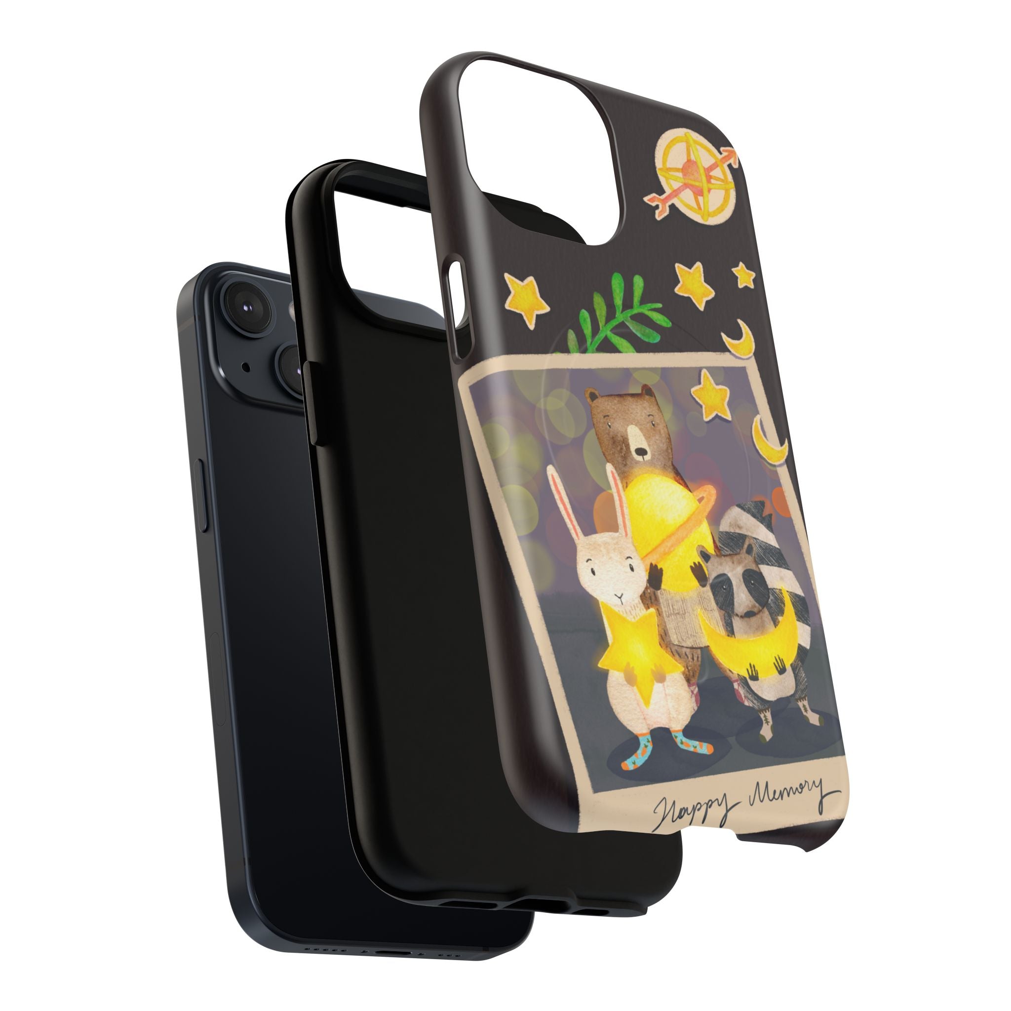 Tough Magnetic Cases, Whimsical Animal Phone Case, Cute Bear Rabbit Raccoon Design, Cute gift for her, Birthdays, iPhone 14 15 16 pro max