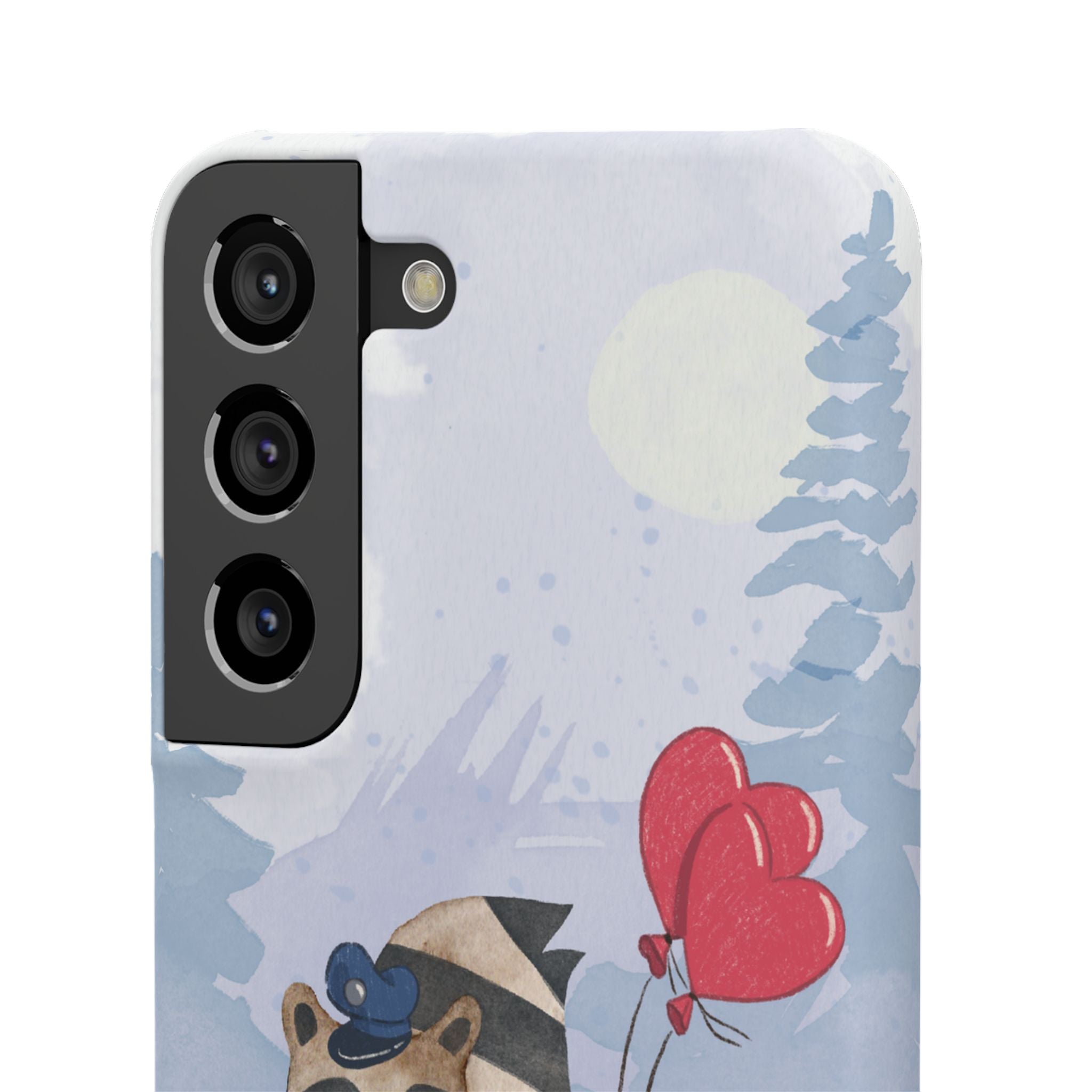 Whimsical Animal Snap Case with Love Balloons, Cute Phone Case, Valentine's Day Gift, Animal Lover Accessory, Creative Phone Cover