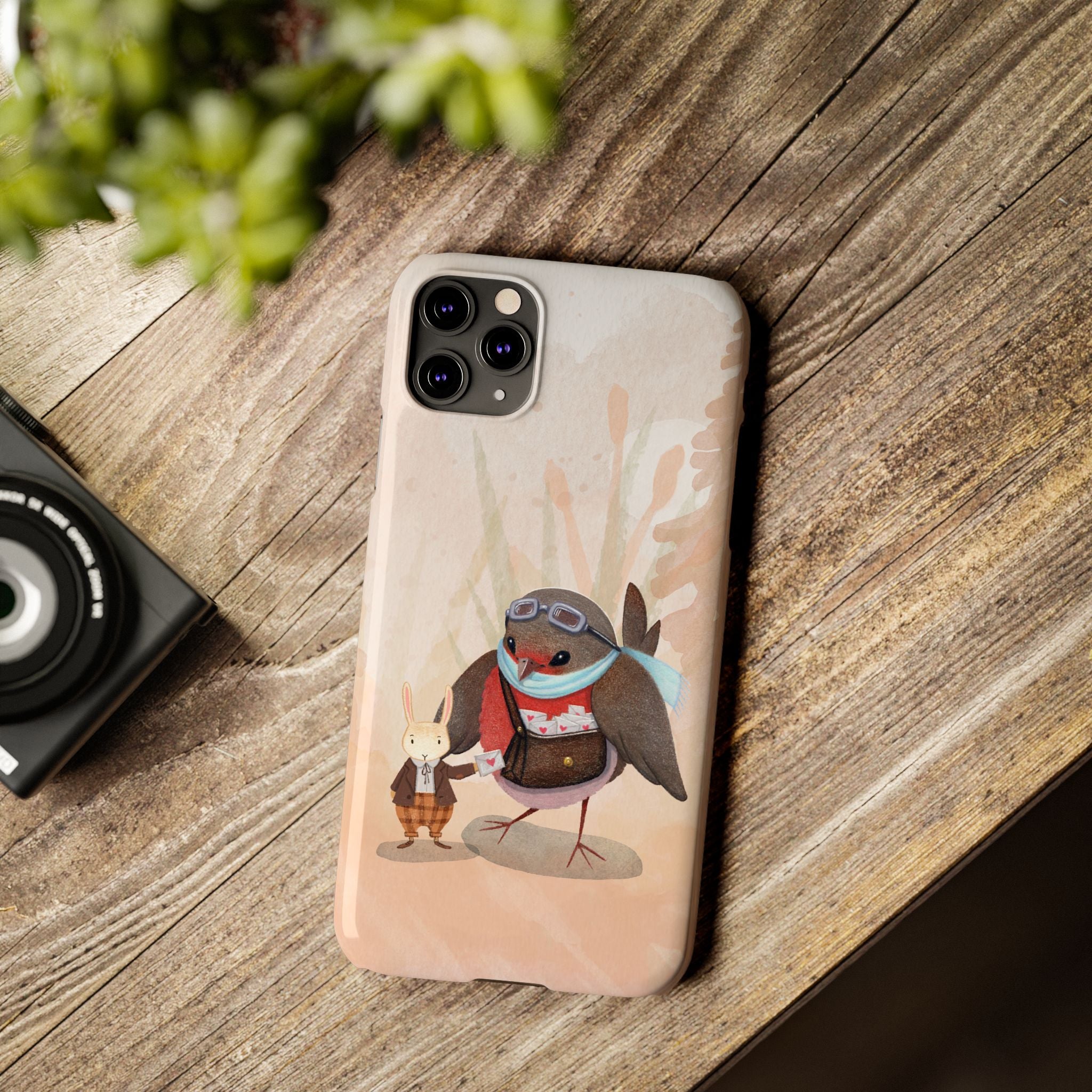 Whimsical Animal Slim Phone Cases - Cute Bird and Rabbit Design, Perfect for Animal Lovers, Gifts for Kids and Teens, Ideal for Birthdays,