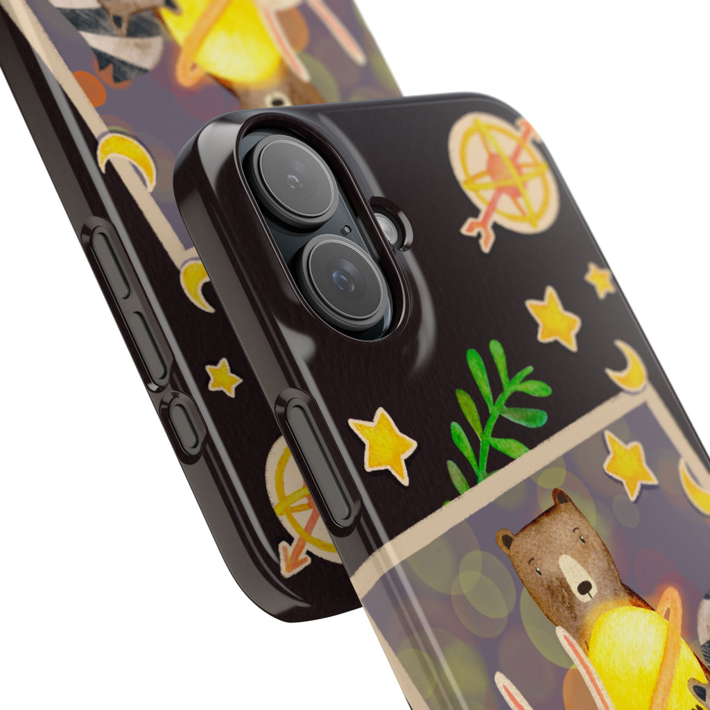 Happy Memory Animal Slim Case, Starry Night Friends iPhone Cover, Kawaii Photo Design, iPhone 8 9 X XR 12 13 14 15 16