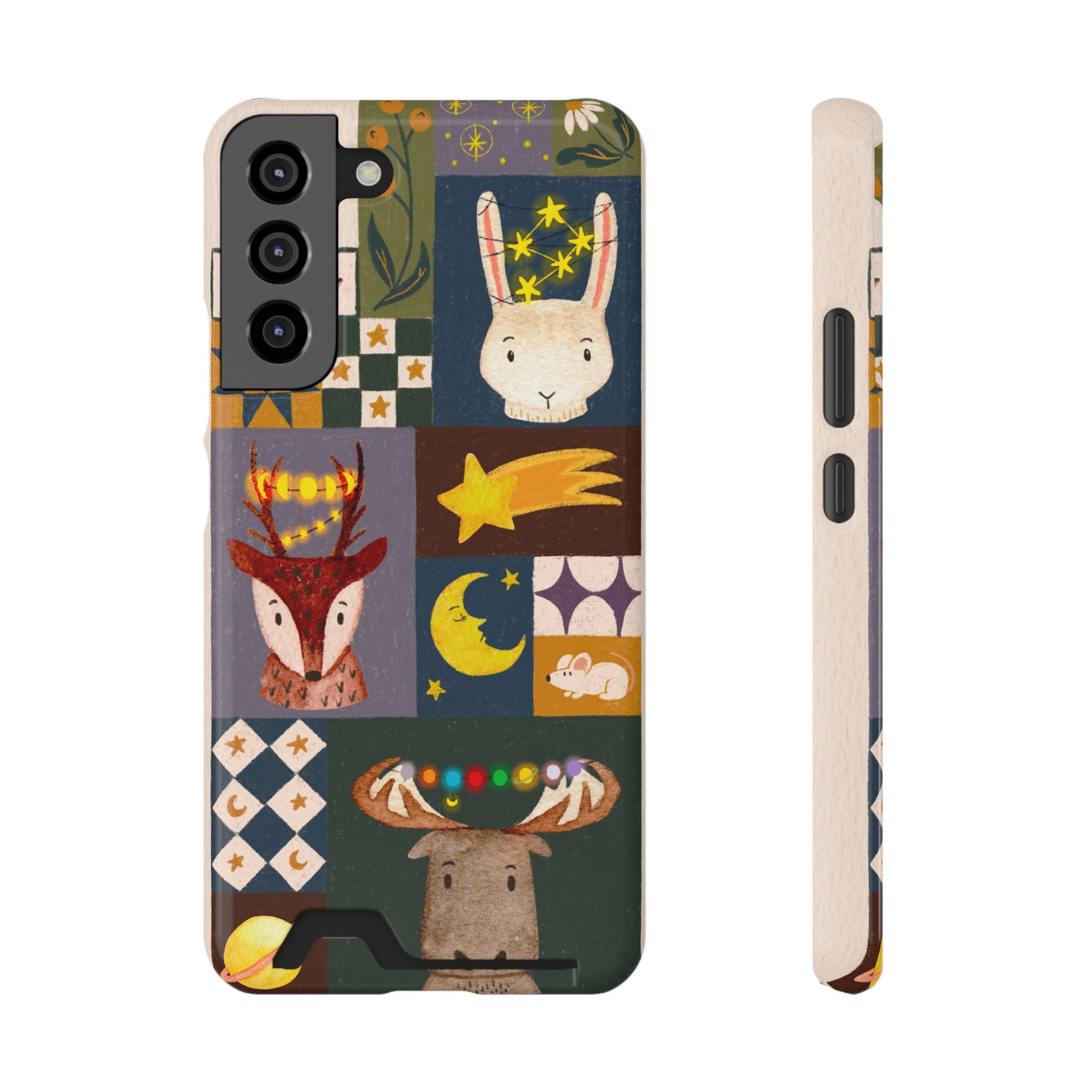 Magical Animal Phone Case with Card Holder - Cute Gift for Animal Lovers, Interesting Phone Accessory, Unique Holiday Gift, Nature-Inspired