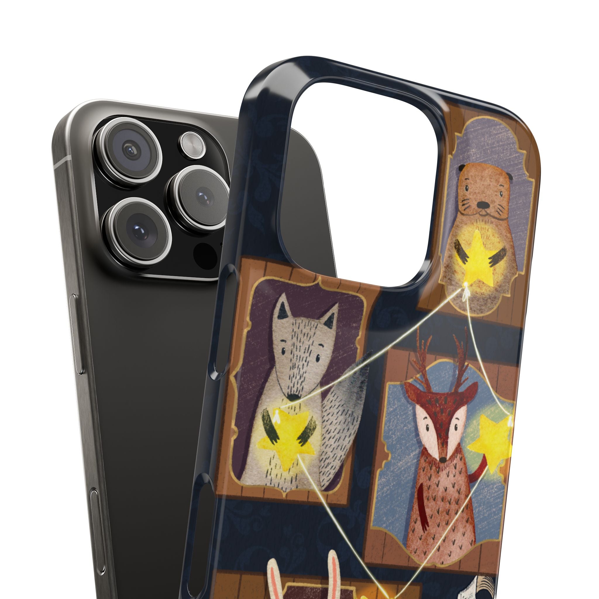 Constellation Friends Slim Case, Woodland Portrait iPhone Cover, Star Collector Design, Cute Kawaii Gift, Phone 8 9 X XR 11 12 13 14 15 16