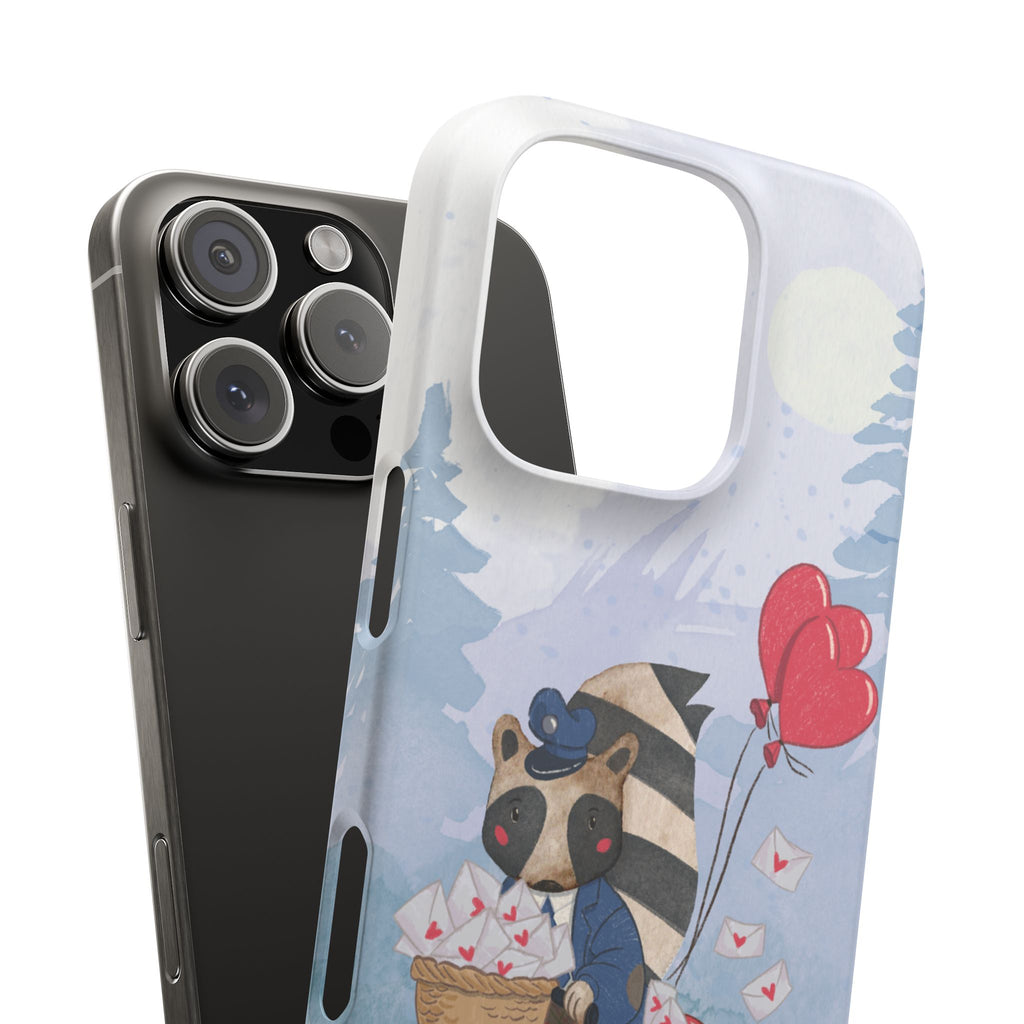 Whimsical Animal Snap Case with Love Balloons, Cute Phone Case, Valentine's Day Gift, Animal Lover Accessory, Creative Phone Cover