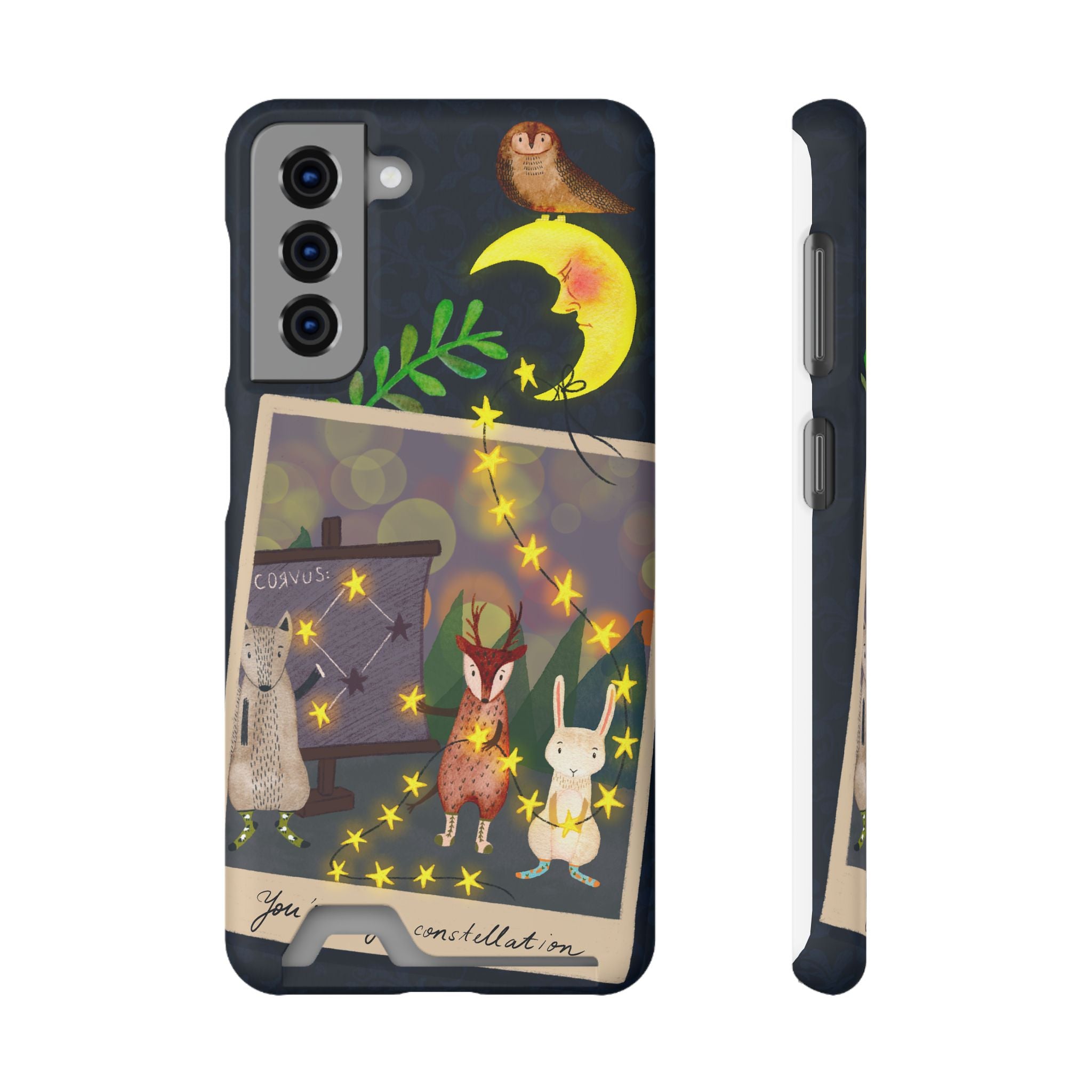 Woodland Astronomy Class Phone Case - Whimsical Forest Animals Learning Constellations - Cute iPhone 13/Samsung Case