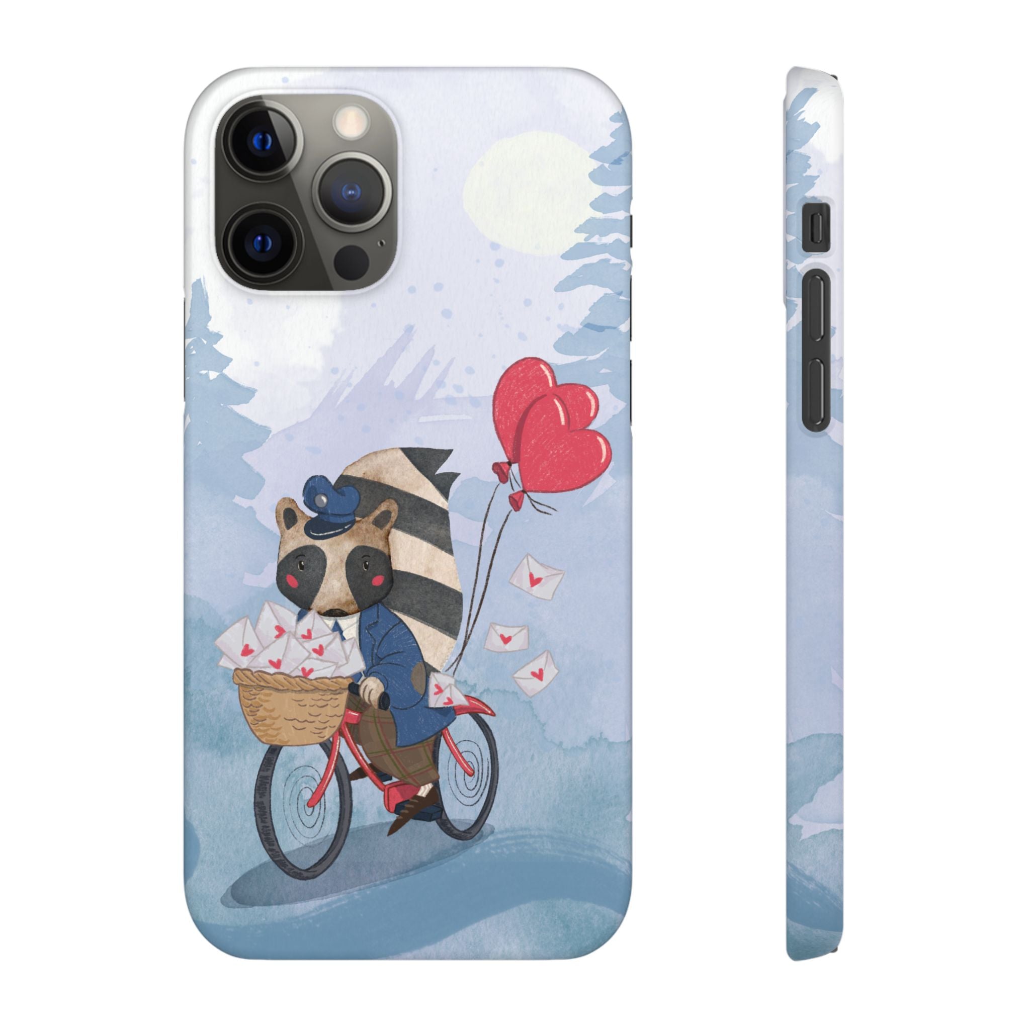 Whimsical Animal Snap Case with Love Balloons, Cute Phone Case, Valentine's Day Gift, Animal Lover Accessory, Creative Phone Cover