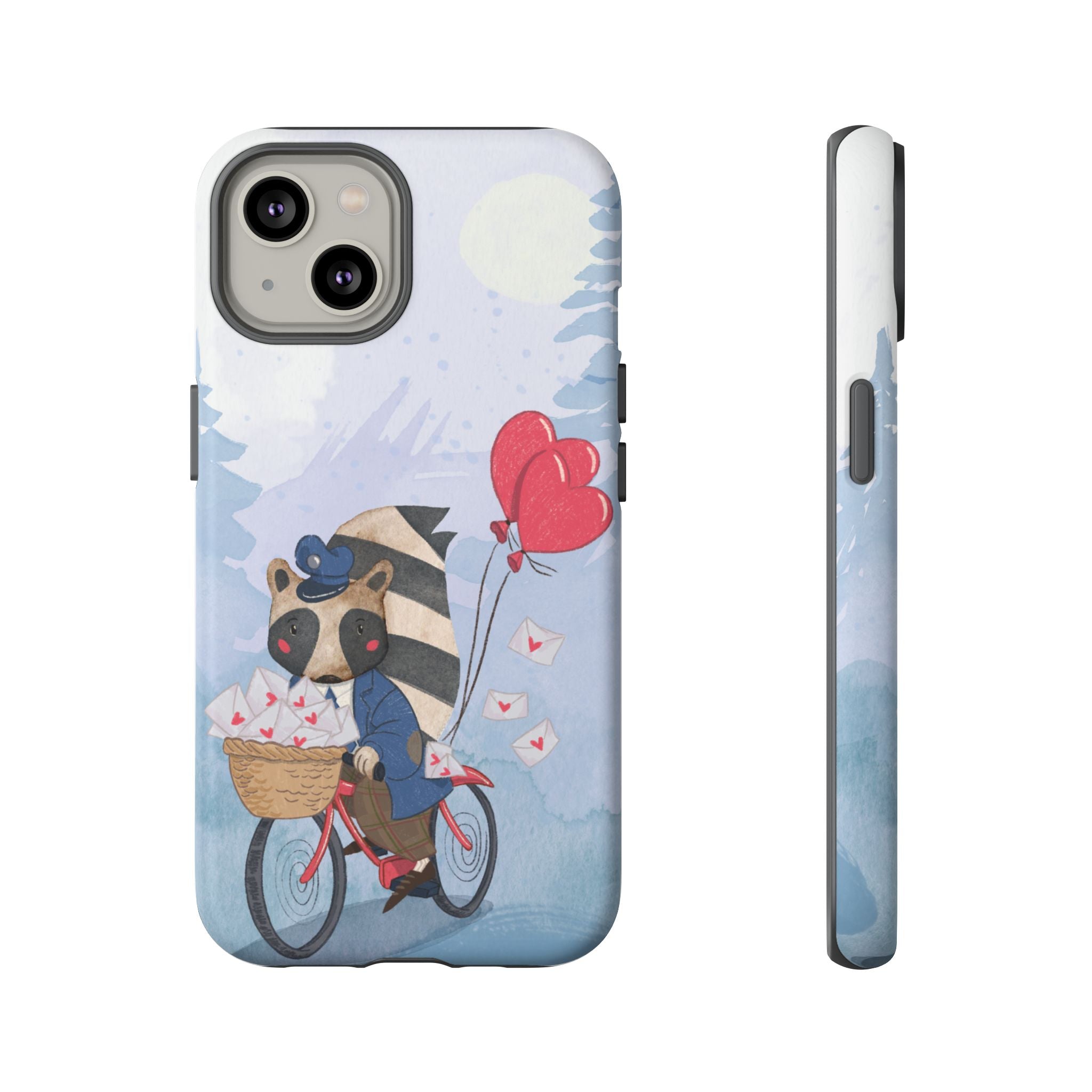 Cute Raccoon Phone Case, Tough Case for Animal Lovers, Valentine's Day Gift, Whimsical Phone Accessory, Gifts for Kids