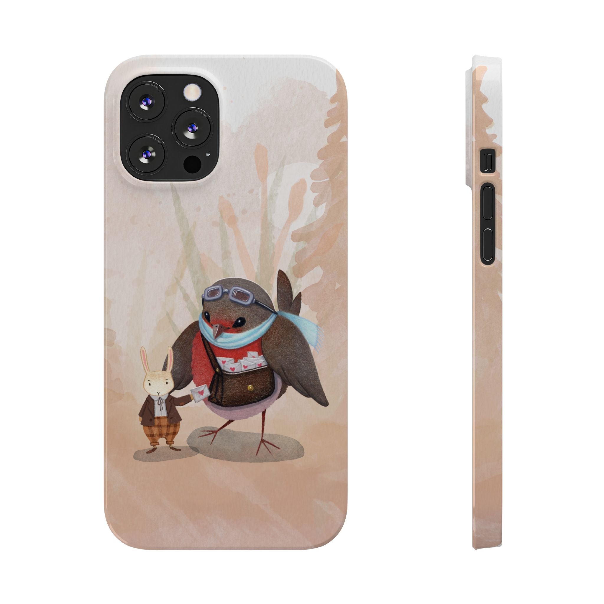 Whimsical Animal Slim Phone Cases - Cute Bird and Rabbit Design, Perfect for Animal Lovers, Gifts for Kids and Teens, Ideal for Birthdays,