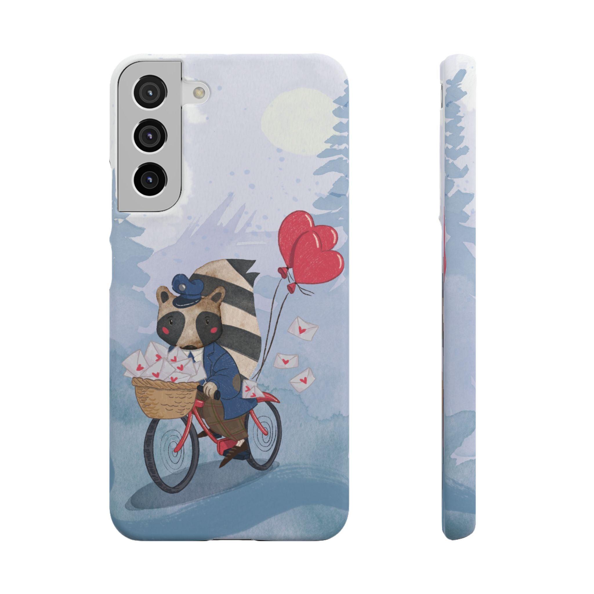 Whimsical Animal Snap Case with Love Balloons, Cute Phone Case, Valentine's Day Gift, Animal Lover Accessory, Creative Phone Cover