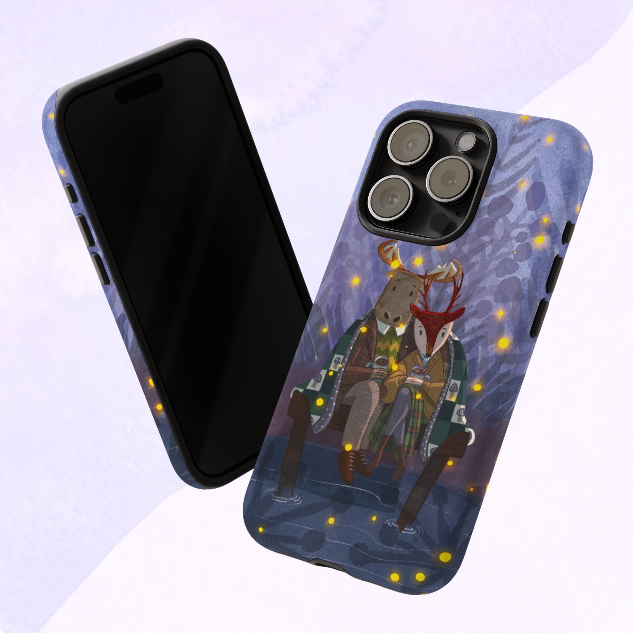 Cozy Couple Phone Case, Cute Animal Lovers Gift, Nature Aesthetic, Perfect for Holidays, Personalized Phone Accessories, Gift for Her