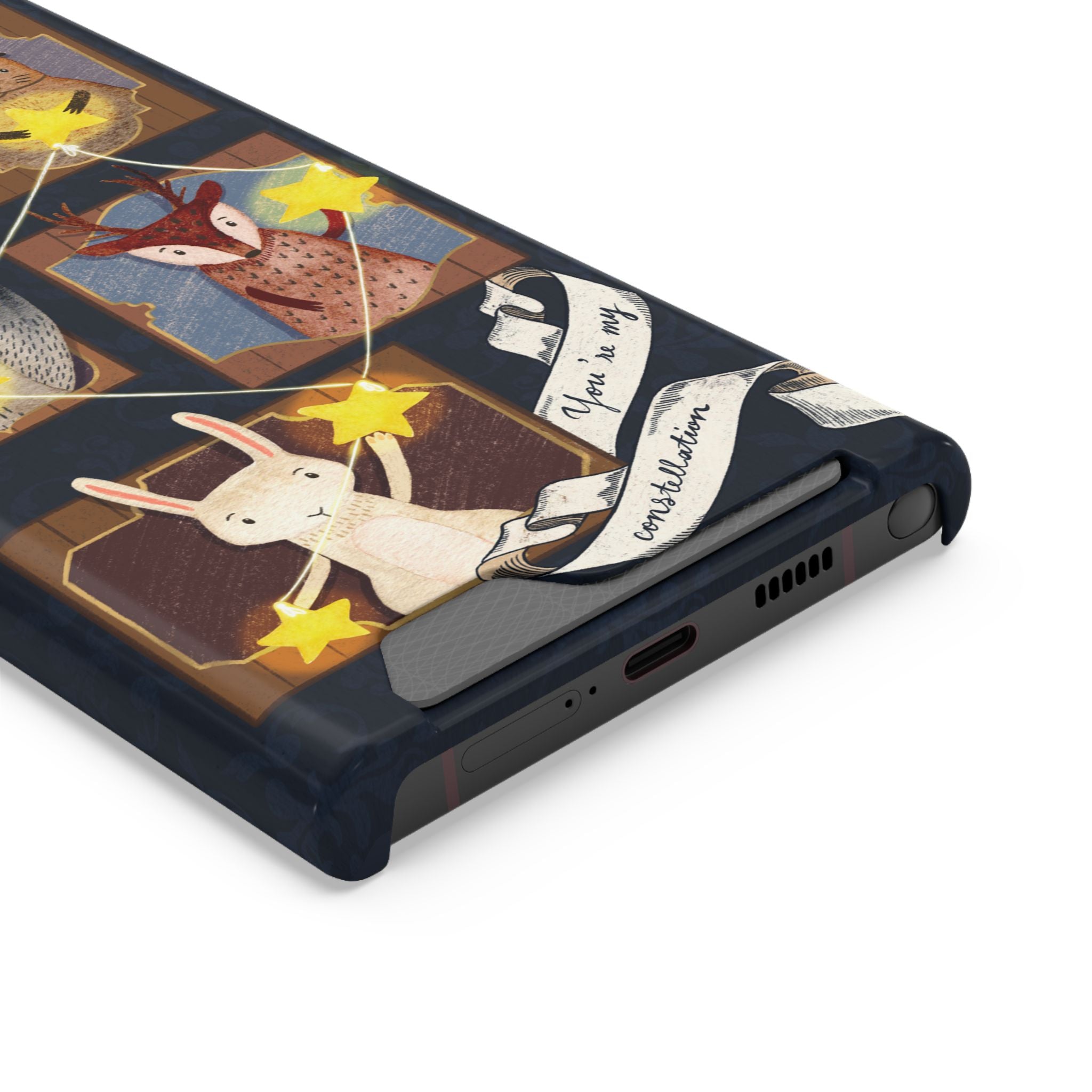 Whimsical Animal Phone Case with Card Holder, Cute Animal Design, Card Storage Case, Ideal for Animal Lovers, Gift for Kids, Birthday