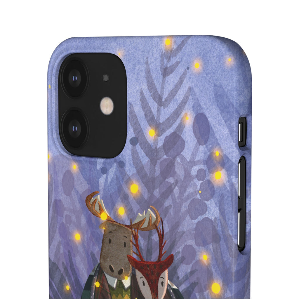 Whimsical Animal Lovers Snap Cases - Cozy Phone Protection, Gift for Nature Lovers, Holiday Decor, Cute Character Design, Animal Couple
