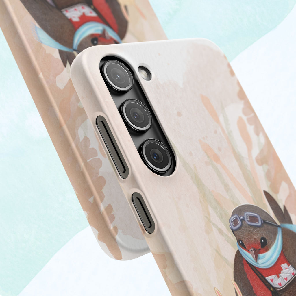 Whimsical Animal Snap Cases, Cute Phone Case, Handmade Bird and Bunny Design, Gift for Animal Lovers, Unique Smartphone Cover