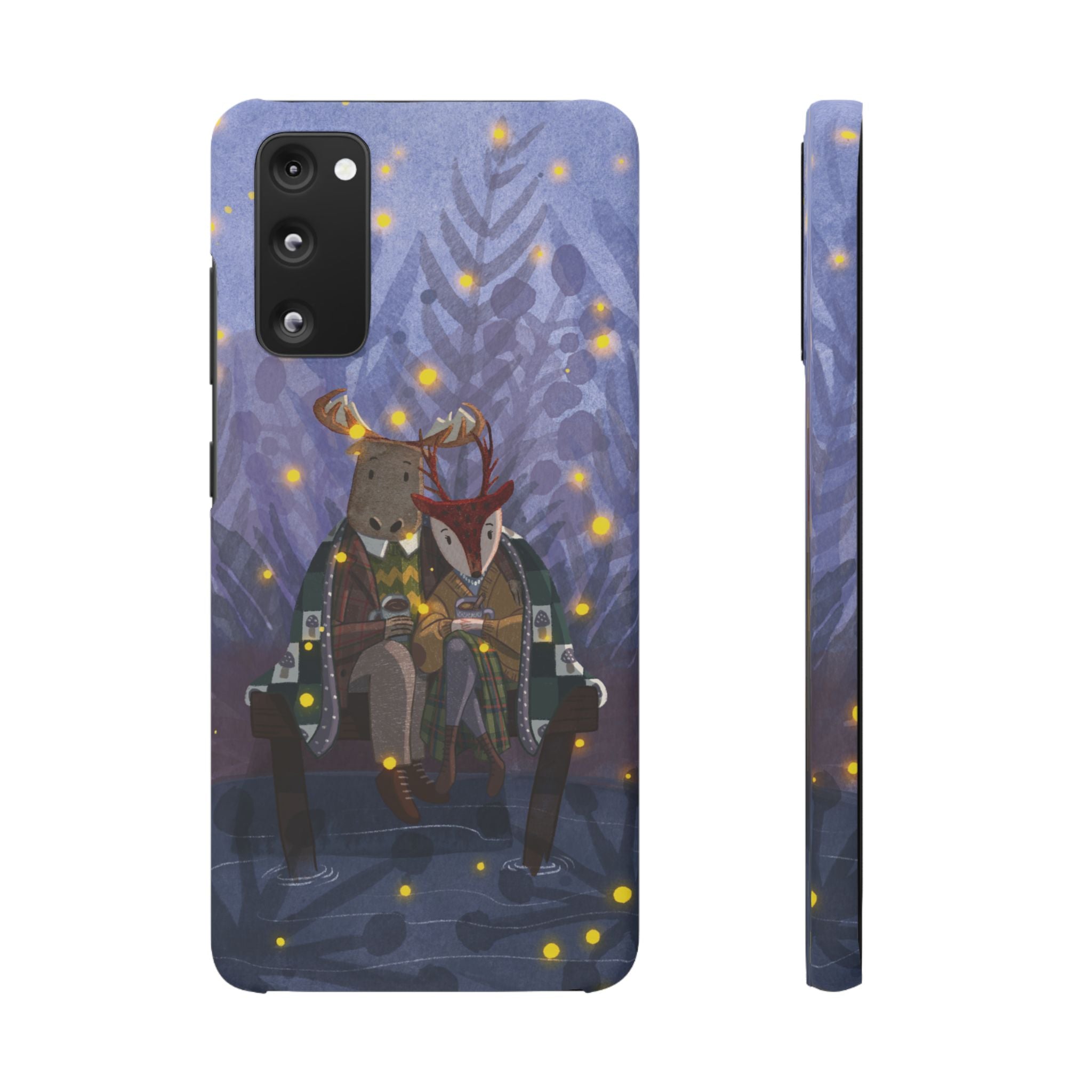 Whimsical Animal Lovers Snap Cases - Cozy Phone Protection, Gift for Nature Lovers, Holiday Decor, Cute Character Design, Animal Couple