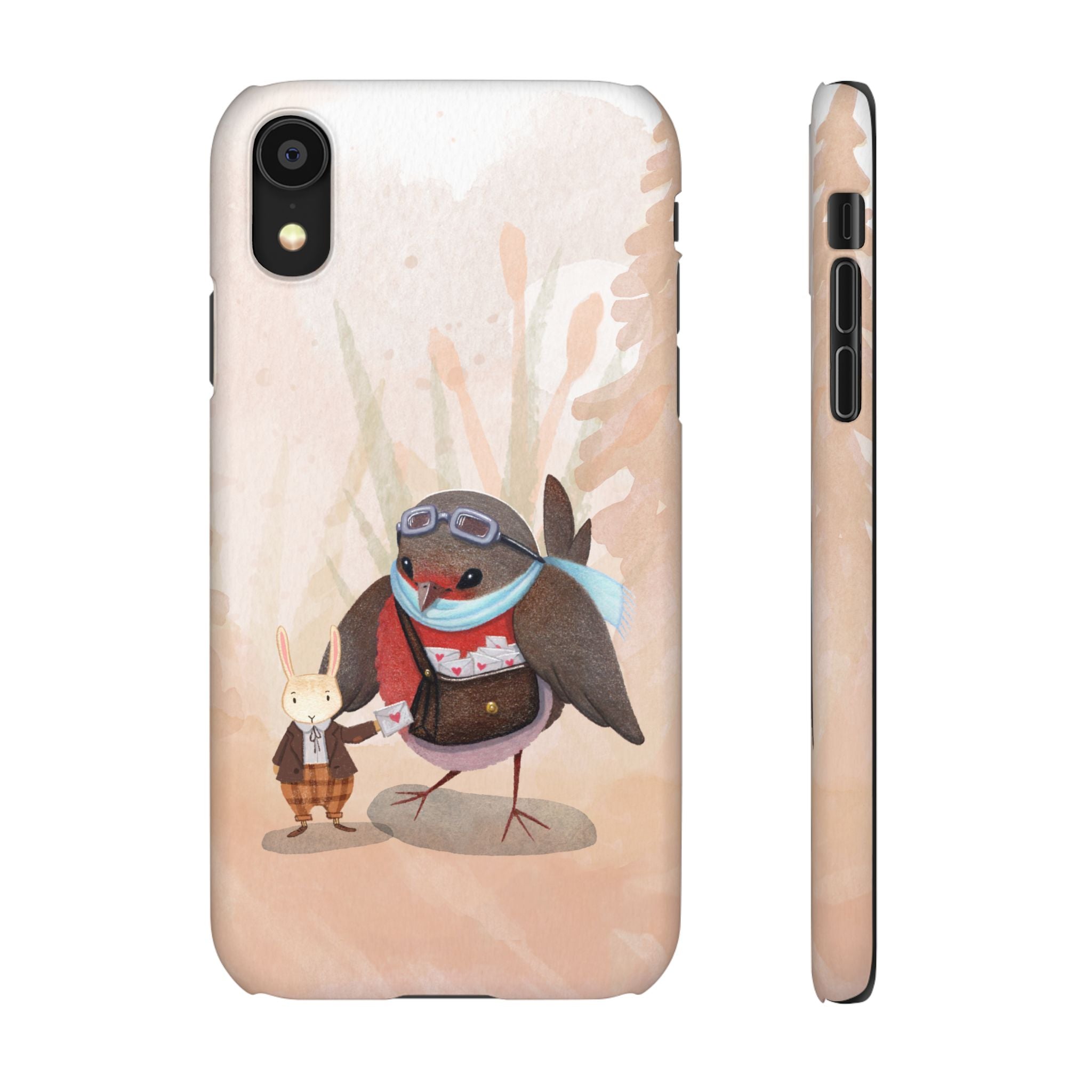 Whimsical Animal Snap Cases, Cute Phone Case, Handmade Bird and Bunny Design, Gift for Animal Lovers, Unique Smartphone Cover