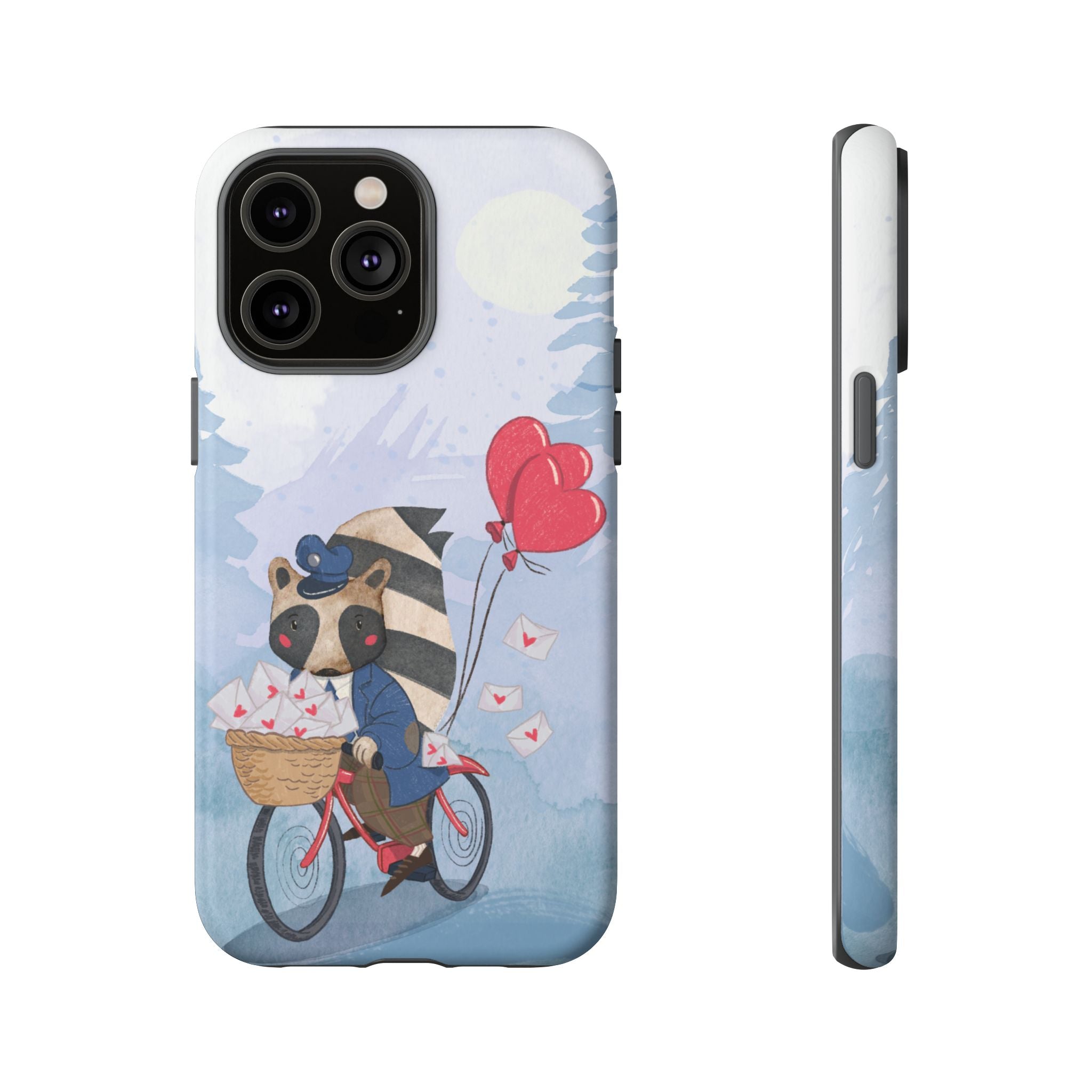 Cute Raccoon Phone Case, Tough Case for Animal Lovers, Valentine's Day Gift, Whimsical Phone Accessory, Gifts for Kids
