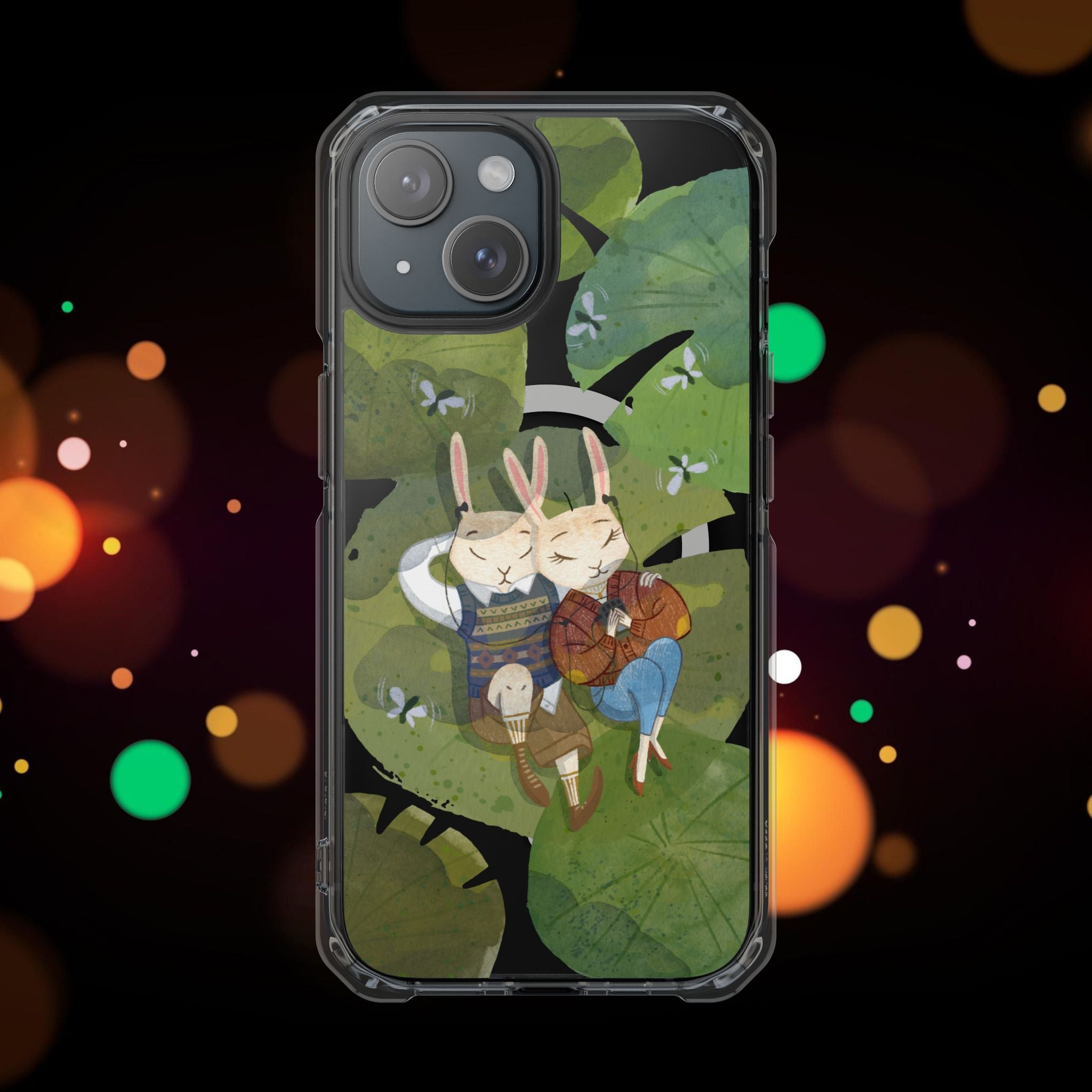 Cute Animal Lovers Phone Case, Magnetic Clear Impact Cases for Nature Enthusiasts, Eco-Friendly Gift, Cute Bunny Design, Unique Phone Cover